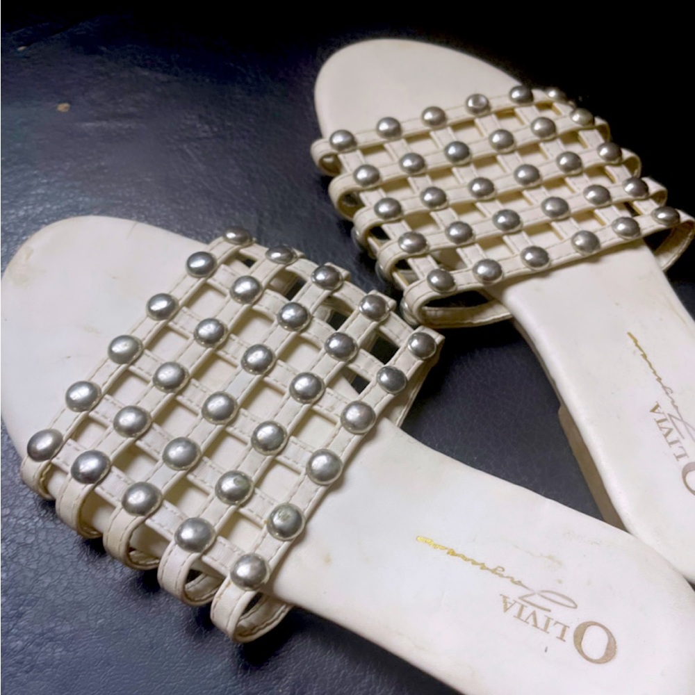 White and silver slippers